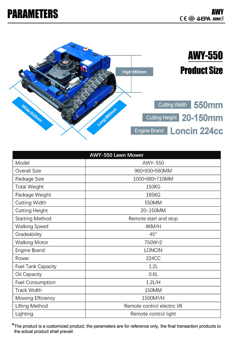 RC Mähraupe Mulcher Ferngesteuert Hybrid Antrieb AWY-550 – Bild 5
