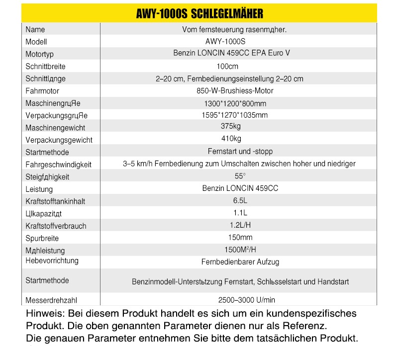 RC Mähraupe Mulcher 1000S Ferngesteuert Hybrid – Bild 4